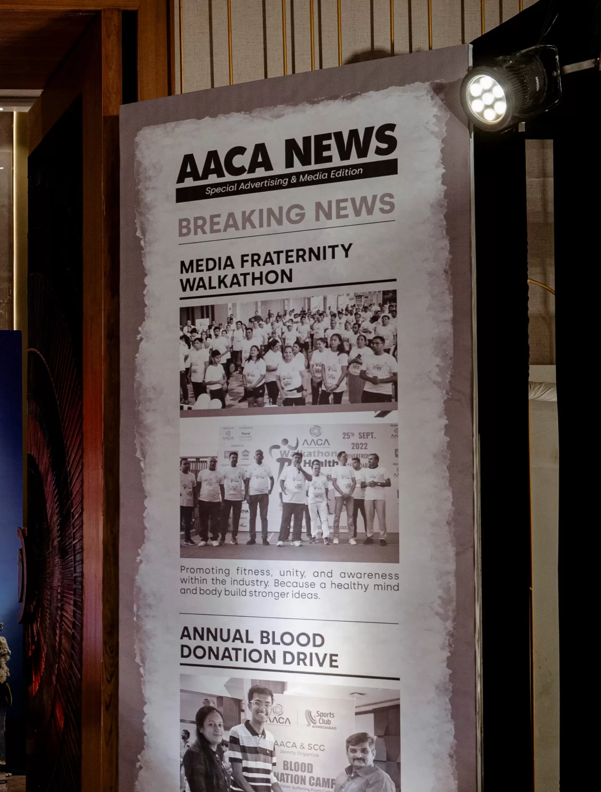AACA News media fraternity milestone display