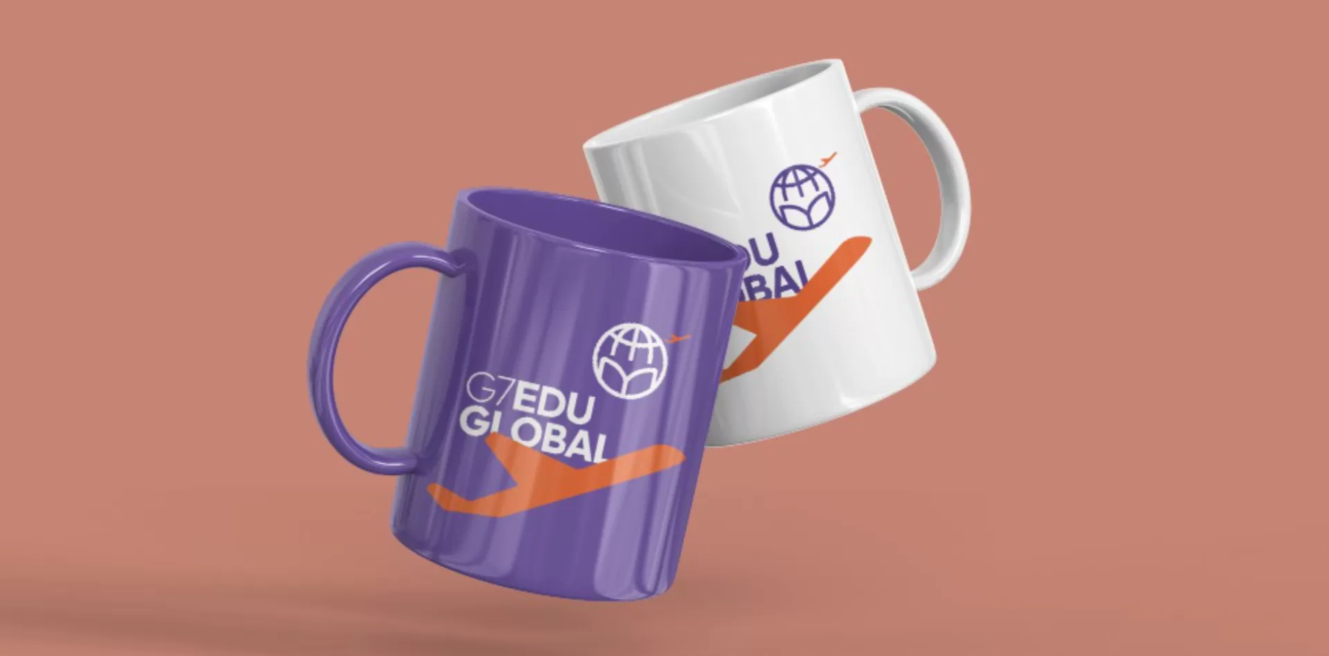 G7 EDU GLOBAL branded mugs and promotional merchandise