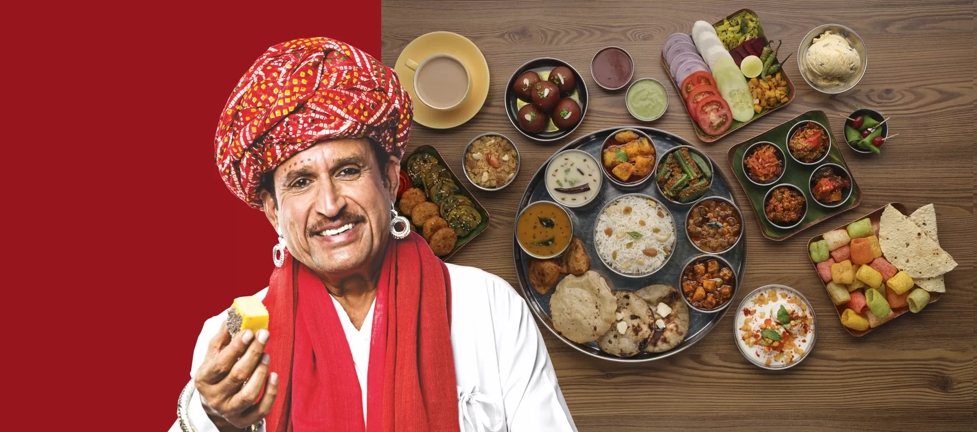 Kiran Kumar presenting traditional Gujarati cuisine for Prasad Dining