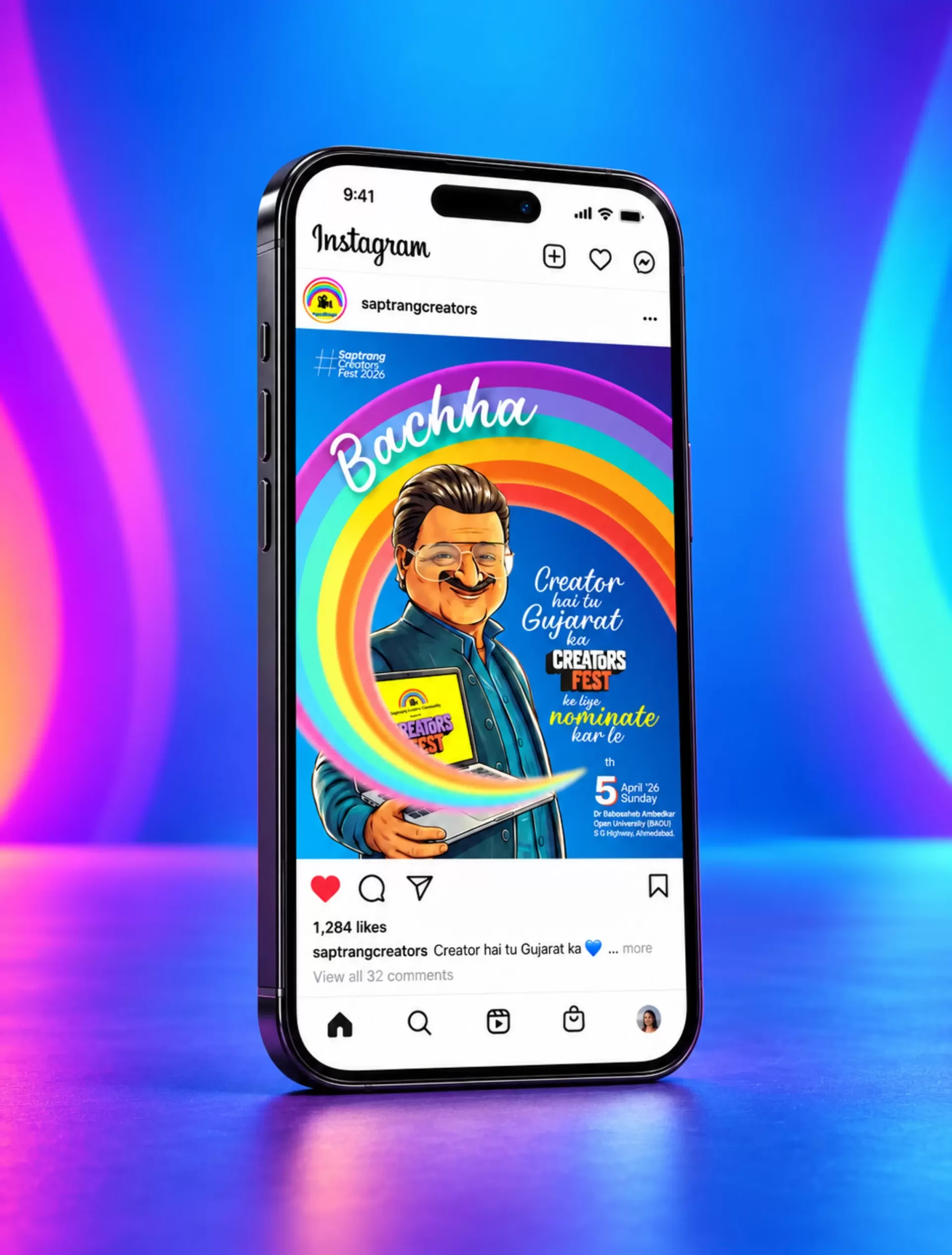 Creators Fest social media campaign displayed on a smartphone